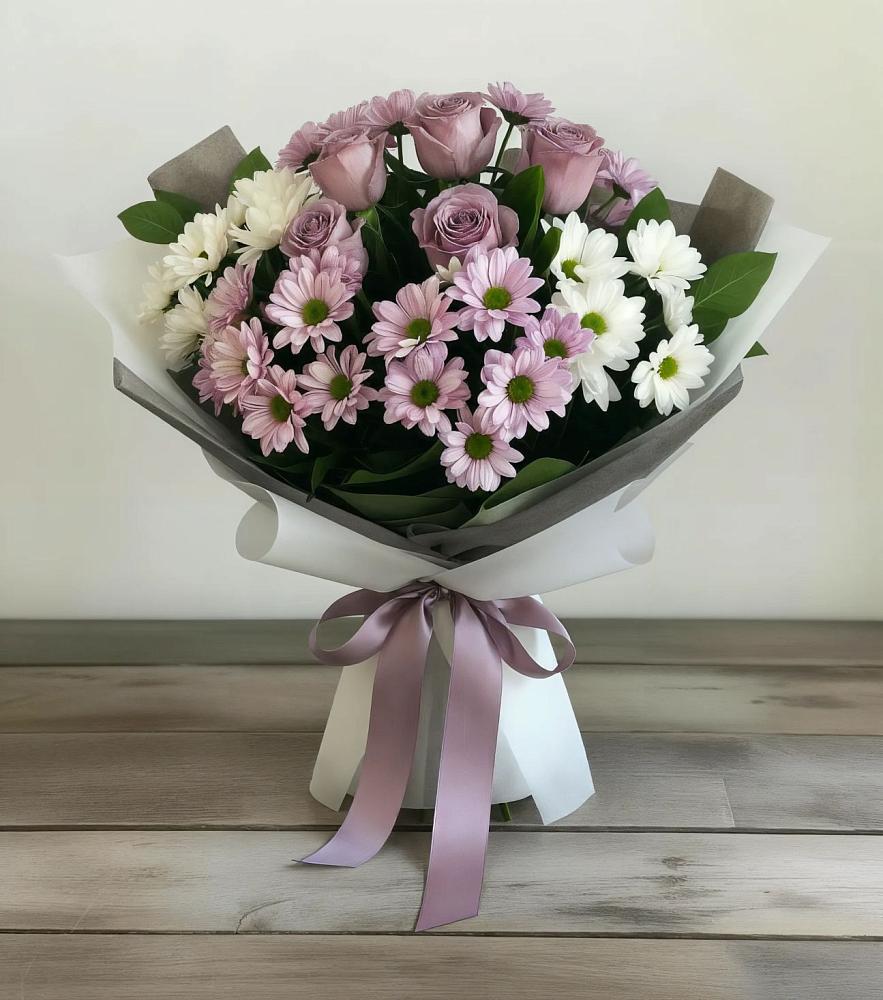 Букет цветов из: Хризантемы и Розы в Пензе