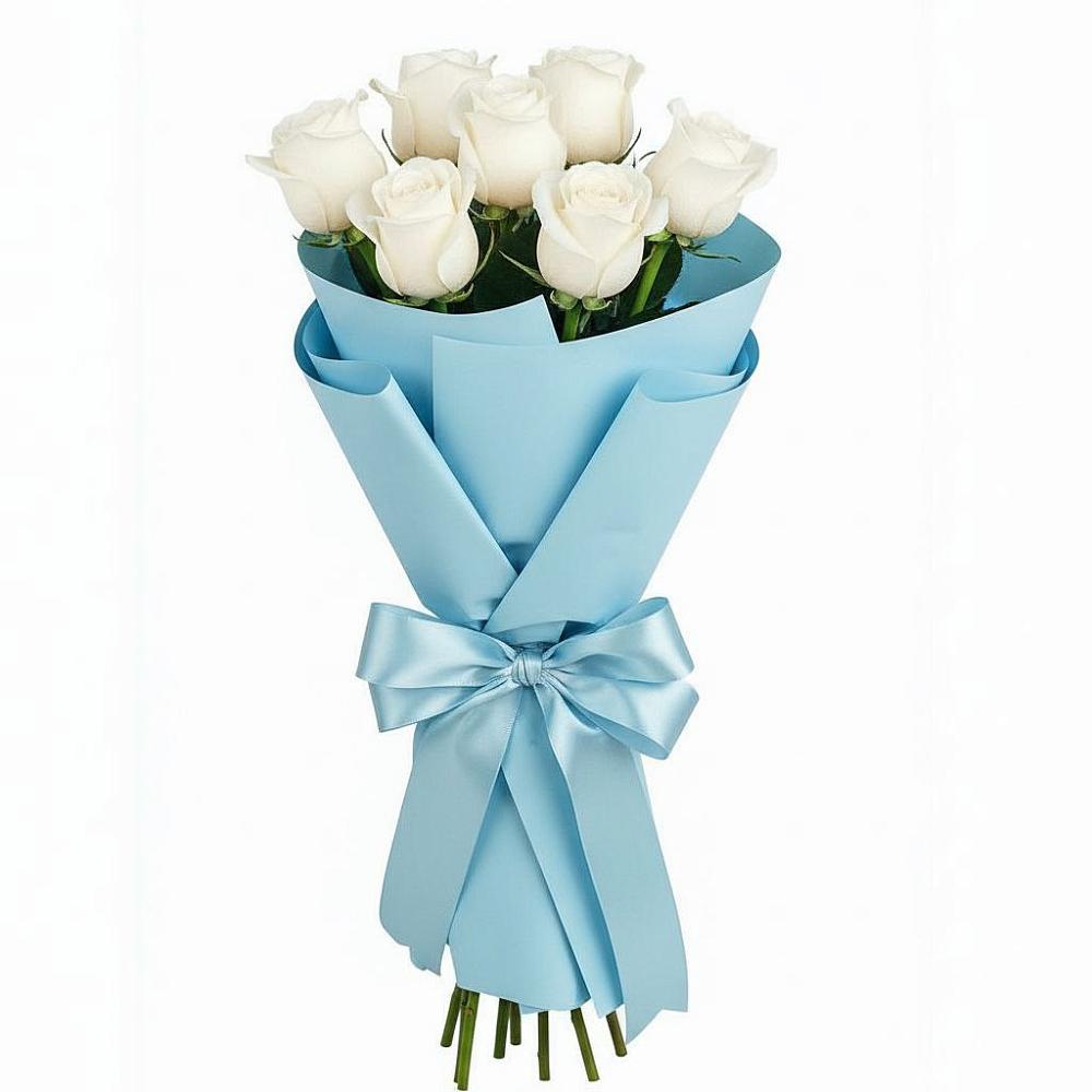 Букет 7 белых роз Проуд в Пензе
