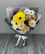 Букет цветов из:  Розы, Герберы и Хризантемы в Пензе