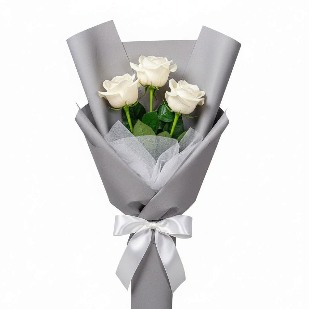 Букет 3 белые розы в Пензе