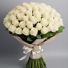 Букет 101 беля роза Белоснежка в Пензе