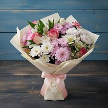Букет цветов из:  Хризантемы, Альстромерии и Розы в Пензе