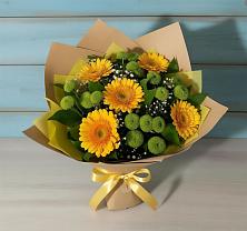 Букет цветов из:  Герберы и Хризантемы в Пензе