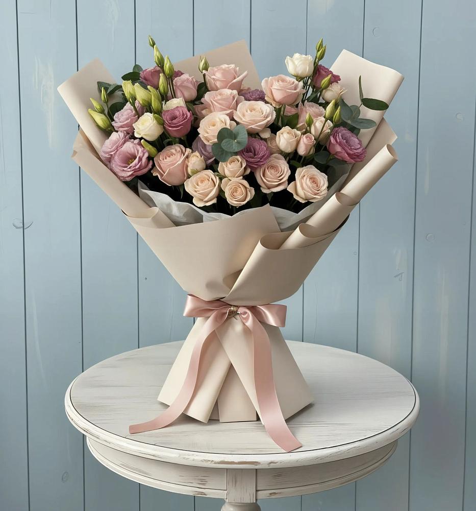 Букет цветов из: Розы и Лизиантусы в Пензе