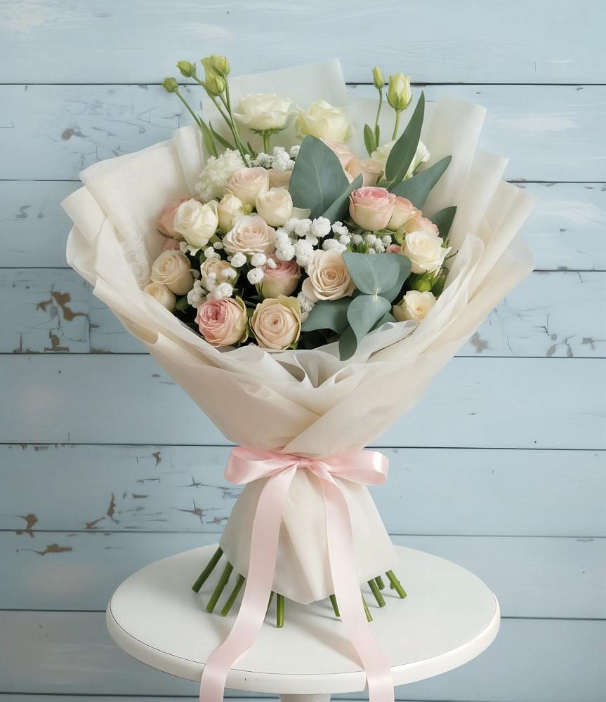 Букет цветов из: Розы и Лизиантусы в Пензе