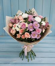 Букет цветов из:  Хризантемы, Розы и Альстромерии #REPLACE_PRED# Пензе